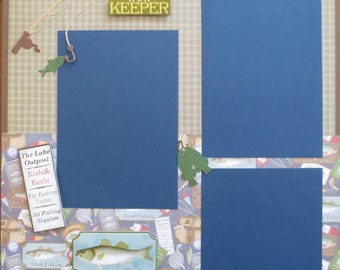 Fishing - Fly Fishing - I'd Rather Be Fishing - Double Page 12X12 Scrapbook Layout - Scrapbook Pages