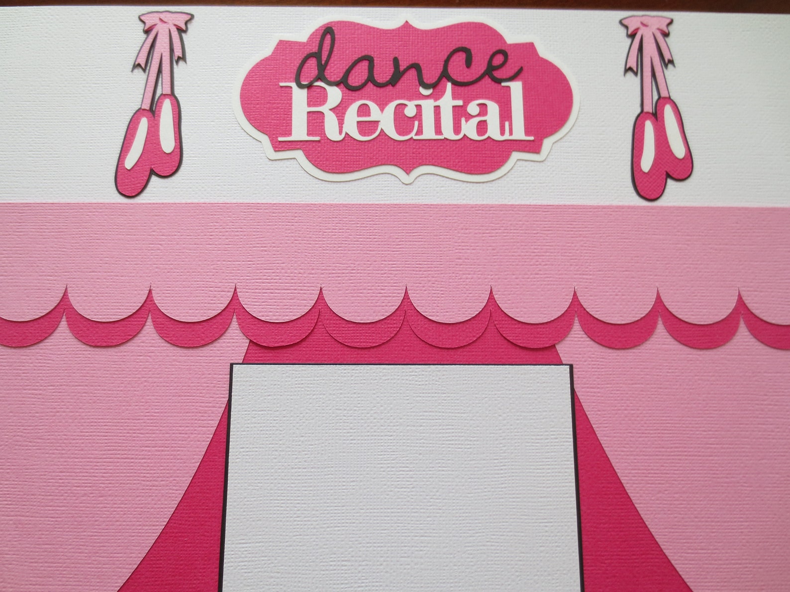 dance recital - ballet - ballet shoes - single page premade scrapbook layout - 12x12