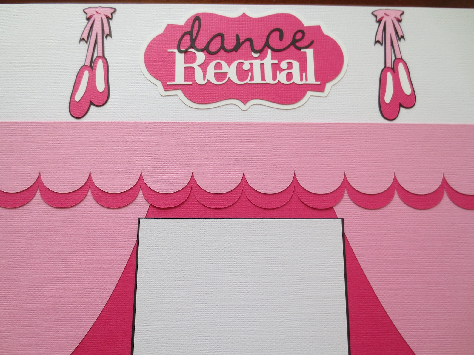 dance recital - ballet - ballet shoes - single page premade scrapbook layout - 12x12