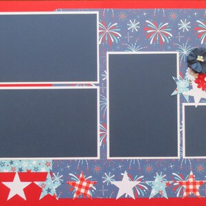 Independence Day - Fourth Of July - 4th Of July - Double Page - 12X12 Scrapbook Layout - Premade Pages
