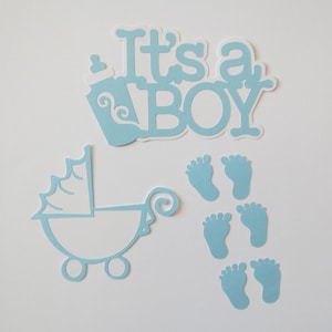 It&#39;s A Boy Die Cuts - Embellishments - Premade Scrapbook Layout Paper Piecing