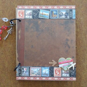 Travel Chipboard Album - Graphic 45 Scrapbook Album - 5.5&quot; X 7&quot; Premade Scrapbook - Adventure Scrapbook Album