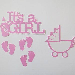 It&#39;s A Girl Die Cuts - Embellishments - Premade Scrapbook Layout Paper Piecing