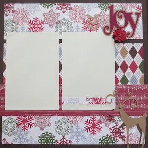 Christmas - Joy - Holiday - Double Page Scrapbook Layout - 12X12 - Premade Scrapbook Pages