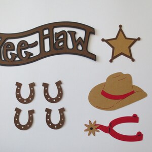 Cowboy - Yeehaw - Country - Rodeio - Enfeites - Remendos de papel de layout de álbum de recortes pré-fabricados