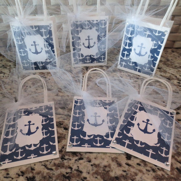 Nautical - Anchor - Party Favor Gift Bags - Set Of 6