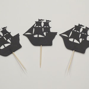 Pirate Ship Cupcake Toppers - One Dozen