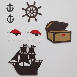 Pirate Themed Die Cuts - Embellishments - Ephemera - Premade Scrapbook Layout Paper Piecing