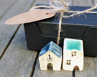 Miniature houses tiny clay house little houses small village terrarium garden decor fairy house garden housewarming gift aquarium fish decor