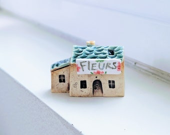 Pottery house - Miniature Ceramic House - Tiny Clay House - Rustic Decor - Housewarming Gift - Fairy Garden House- Mother's Day gift