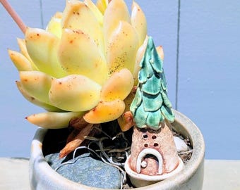Ceramic Fairy House Tower: Miniature Aquarium Garden Decor