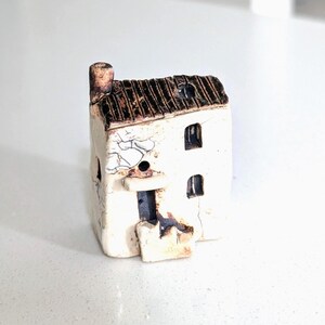 Keramik Häuser-Miniatur Haus-Ton Haus-Kleines Haus-Fee Garten Haus-Architektonische Skulptur-Kleines Keramik Häuschen