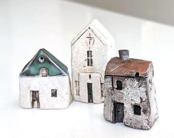 Pottery House - Miniature House - Clay House - Small house - Fairy Garden House - Architectural sculpture
