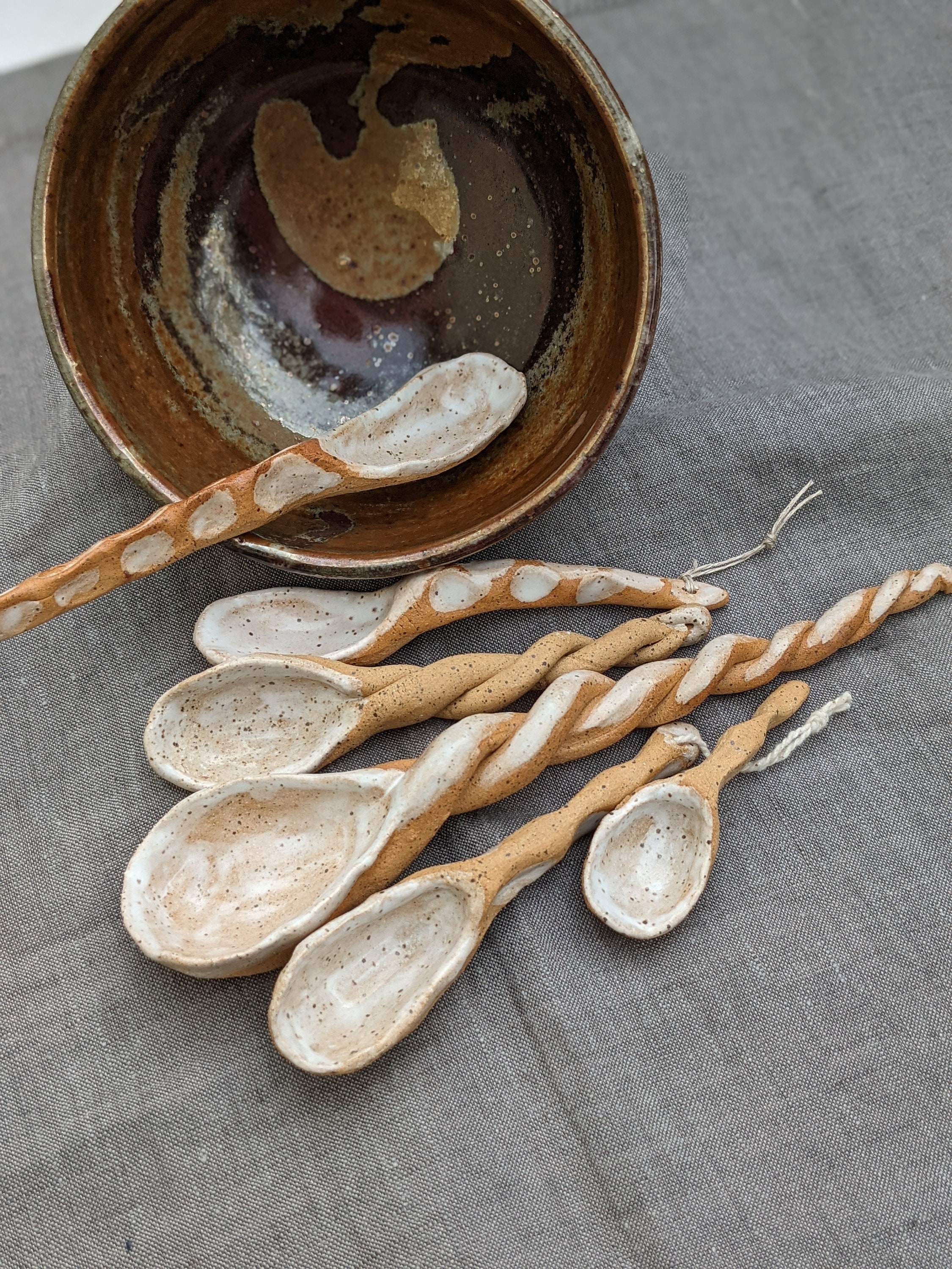 Handmade ceramic spoons pottery spoon WabiSabi kitchen Etsy