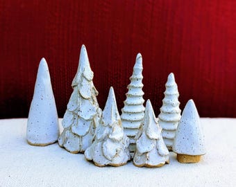 Mini Pottery Christmas Trees: Handmade Ceramic Holiday Decor, Ring Holder