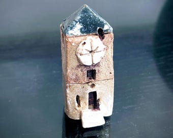 Miniature Ceramic Houses – Cottages Figurine, Whimsical Home Decor, Fairy Garden Decor, Pottery Houses, Holiday VIllage