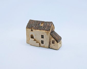 Pottery house - Miniature Ceramic House - Tiny Clay House - Rustic Decor - Housewarming Gift - Fairy Garden House- Mother's Day gift
