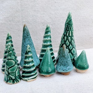 Mini clay tree, Small holiday trees, Evergreen pottery trees, Miniature trees, Dollhouse trees, Fairy tree, Model trains decor, Ring holder image 8