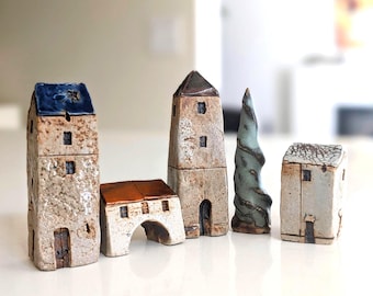 Pottery House - Miniature House - Clay House - Small house - Fairy Garden House - Architectural sculpture