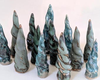 Miniature Ceramic Tree: Pottery Cypress Trees, Dollhouse Fairy Garden Decor, Model Trains Trees