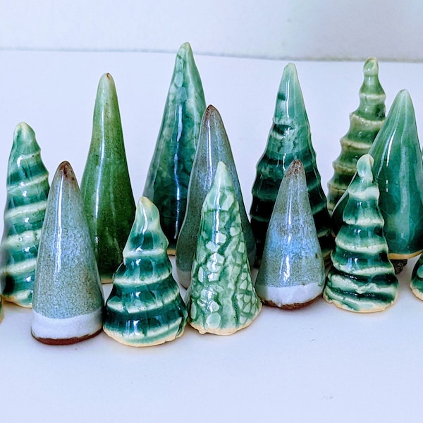 Mini clay tree, Small holiday trees, Evergreen pottery trees, Miniature trees, Dollhouse trees, Fairy tree, Model trains decor, Ring holder