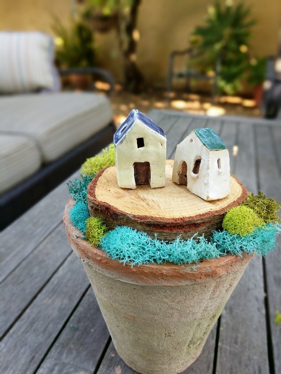 miniature clay houses