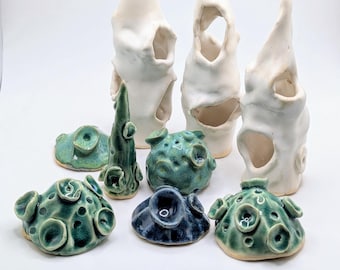 Ceramic Aquarium Decoration: Handmade Aquatic Sculpture, Fish Hideout