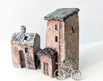 Little House - Miniature House - Clay House - Small house - Fairy Garden House - Bookshelf Decor