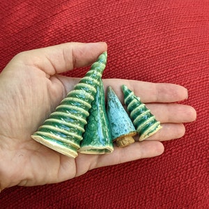 Mini clay tree, Small holiday trees, Evergreen pottery trees, Miniature trees, Dollhouse trees, Fairy tree, Model trains decor, Ring holder image 3