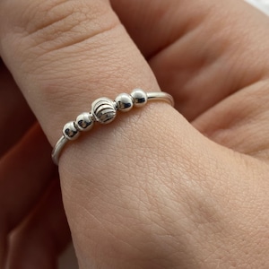 Wanderlust Anxiety ring - sterling silver fidget ring - chunky stackable ring - split knuckle ring - minimalist ring