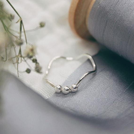 Buy Wavey Anxiety Ring Sterling Silver, Fidget Spinner Online in