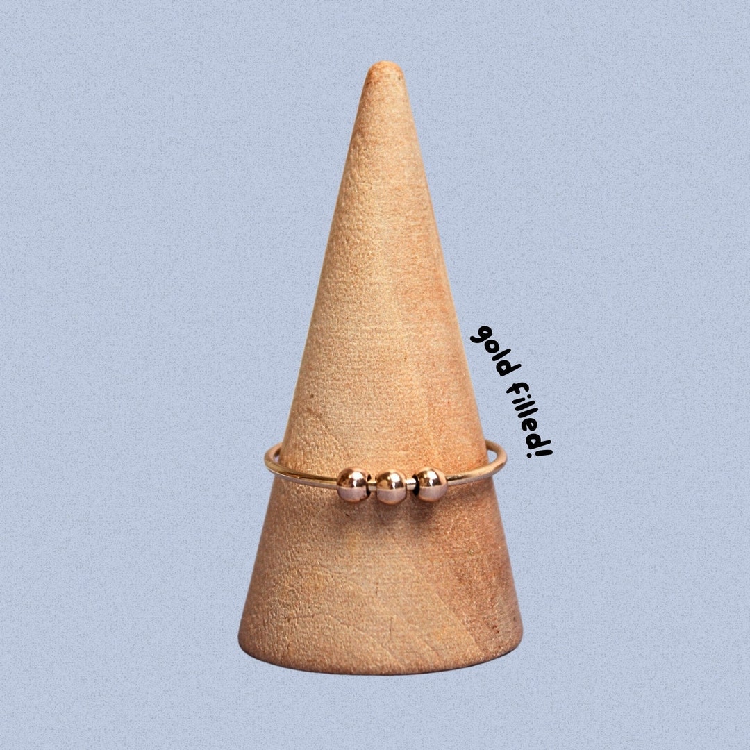 14ct Gold Anxiety Ring, Gold Worry Ring, Spinner Ring, Fidget Jewellery ...