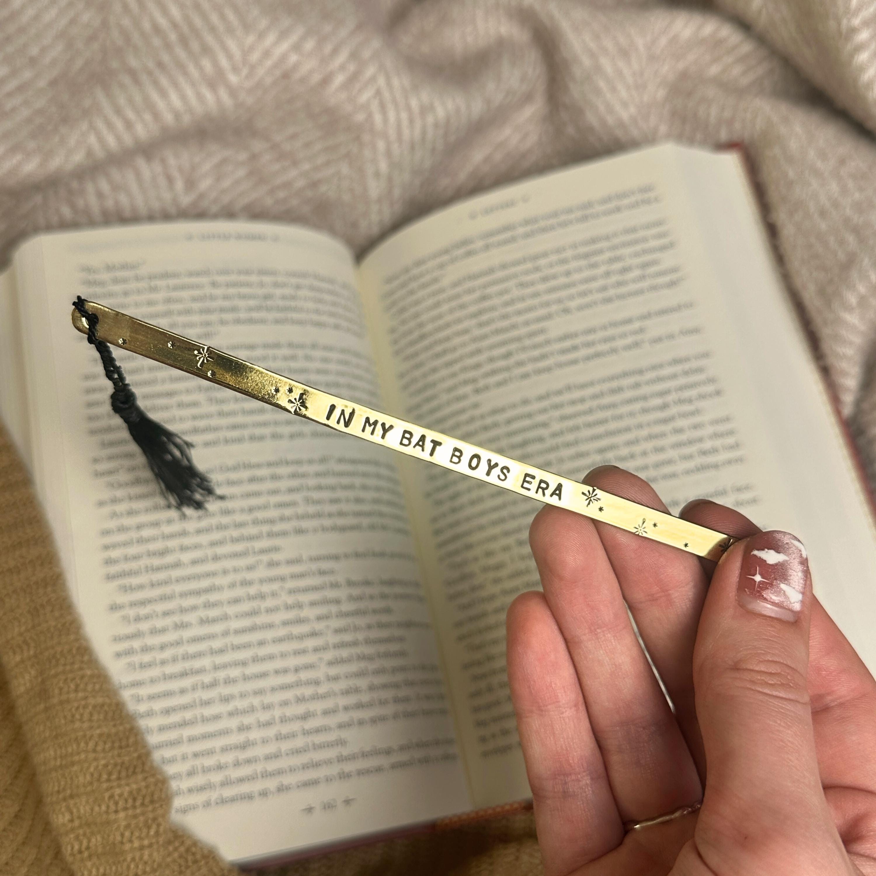 Bat Boys Era Bookmark: Gold Metal Reader Gift with Tassel