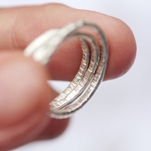 Textured silver ring, Sensory toy, Stacker, Anxiety Jewellery, Fidget ring