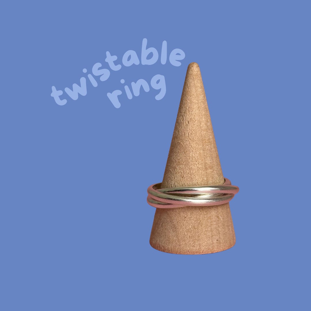 Sterling Silver Rolling Fidget Ring: Chunky Anxiety Spinner Jewellery ...