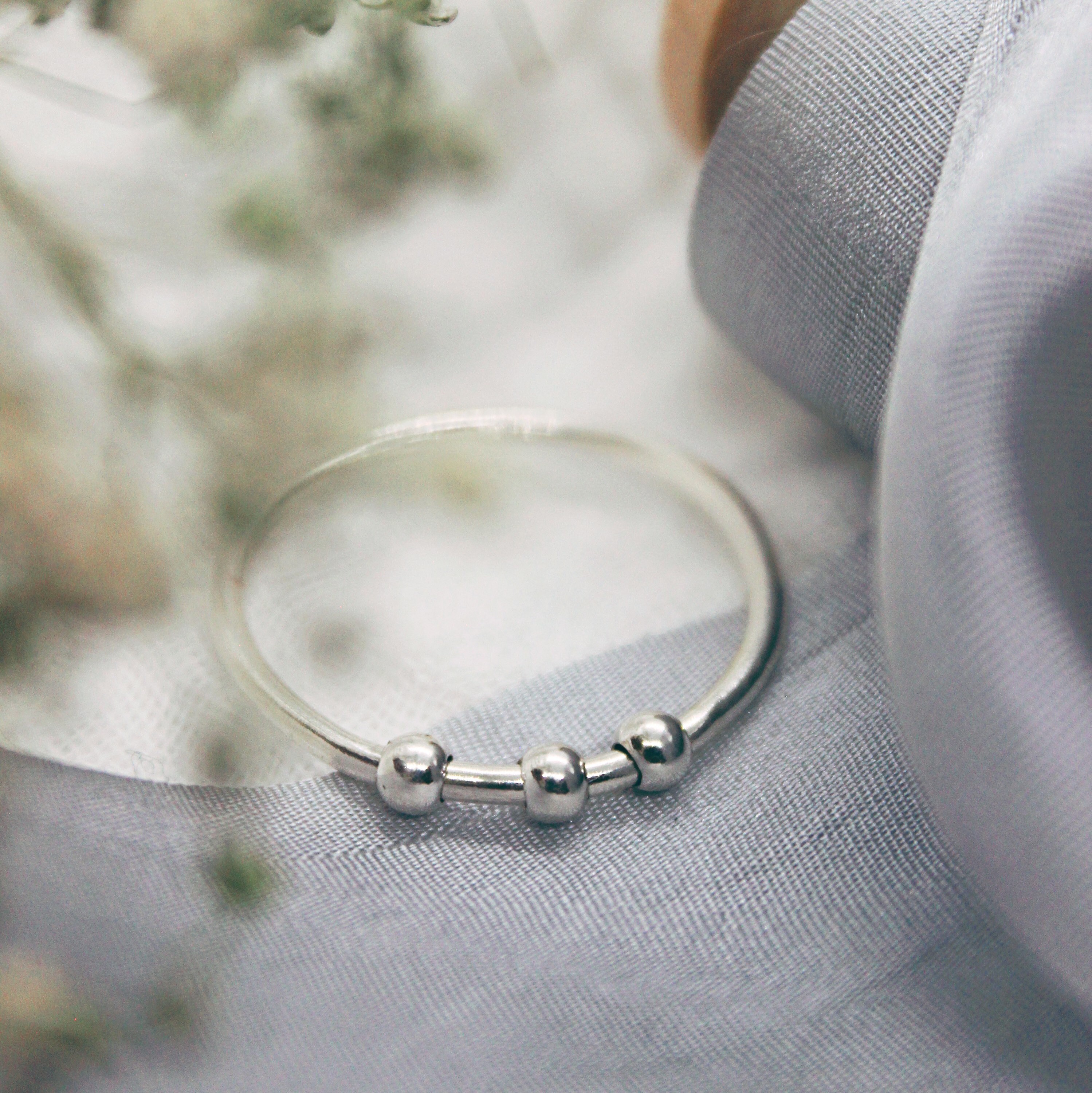 Chunky Anxiety Ring Sterling Silver Fidget Ring Stackable Ring