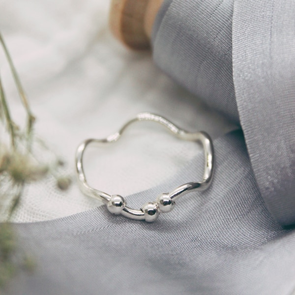 Wavey Anxiety ring - sterling silver anxiety ring - Anxiety ring spinner - split knuckle ring