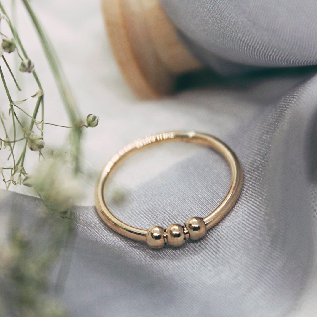 Elegant 14ct Gold Filled Spinner Ring for Anxiety Relief and Fidgeting ...