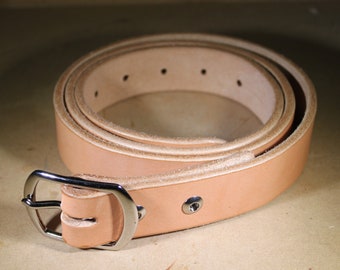 Full Grain Leather Belt | Real Leather | USA Made | Vegetable Tanned Leather | Veg Tan Leather | Men | Women | T-1