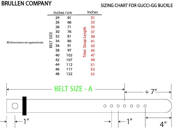 versace belt size chart