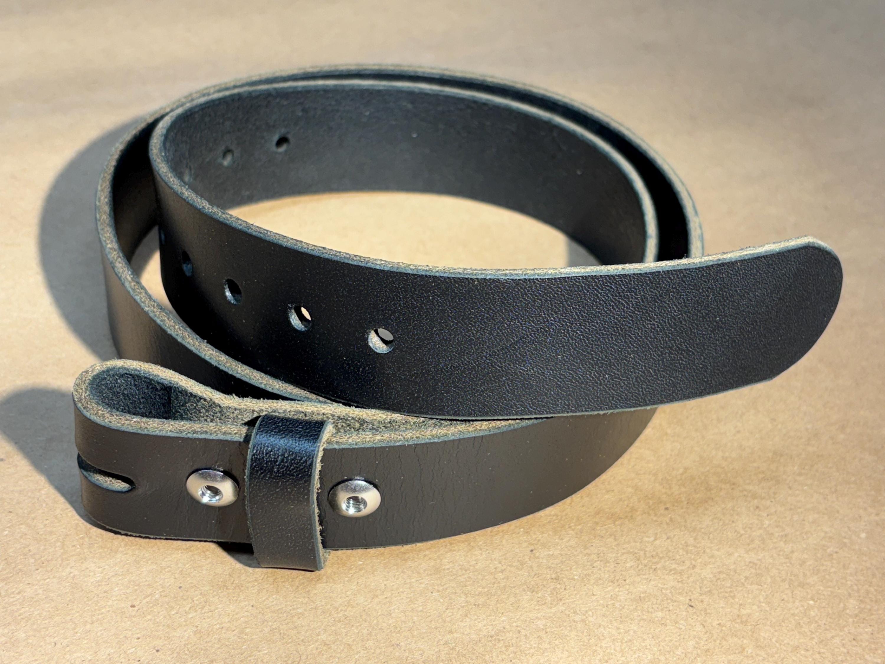 Full-Grain Leather Tapered Belt with Removable Buckle Full-Grain Italian Leather Belt | Brushed Gunmetal Buckle | 35mm main image 3