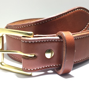 Leather Belt | 100% Hand Stitched | Bridle Leather Belt | Full Grain Vegetable Tanned | Made in USA | T-3