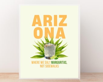 Impresión de margarita de Arizona, decoración del desierto del suroeste, regalo para amantes del tequila