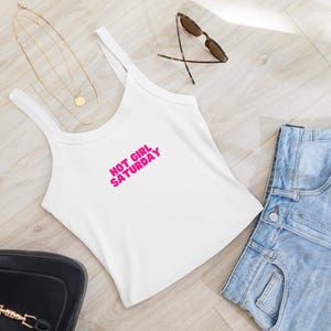 Hot Girl Saturday Micro Rib Tank | Hot Girl Tank Top | Hot Girl Shirt | Girl Merch | Galentines Merch | Summer Tank Top