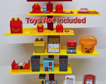 Lil McDonald's Display Shelf - 1 Sided - Holds all 21 - Restaurant Sign -3D Printed