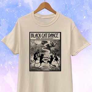 Black Cat Dance T-shirt Unisex Spooky Witch