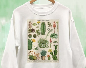 Cactus Cacti and Succulents Vintage Style Sweatshirt Unisex