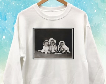 Cat Babies Vintage Photo Sweatshirt Unisex - Cute Kittens Bedtime