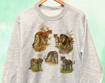 Big Cats Paradise Sweatshirt Unisex - White / Grey / Ash