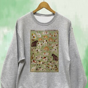 Sudadera unisex con diseño de gato Ukiyoe con arte antiguo japonés, color blanco y gris